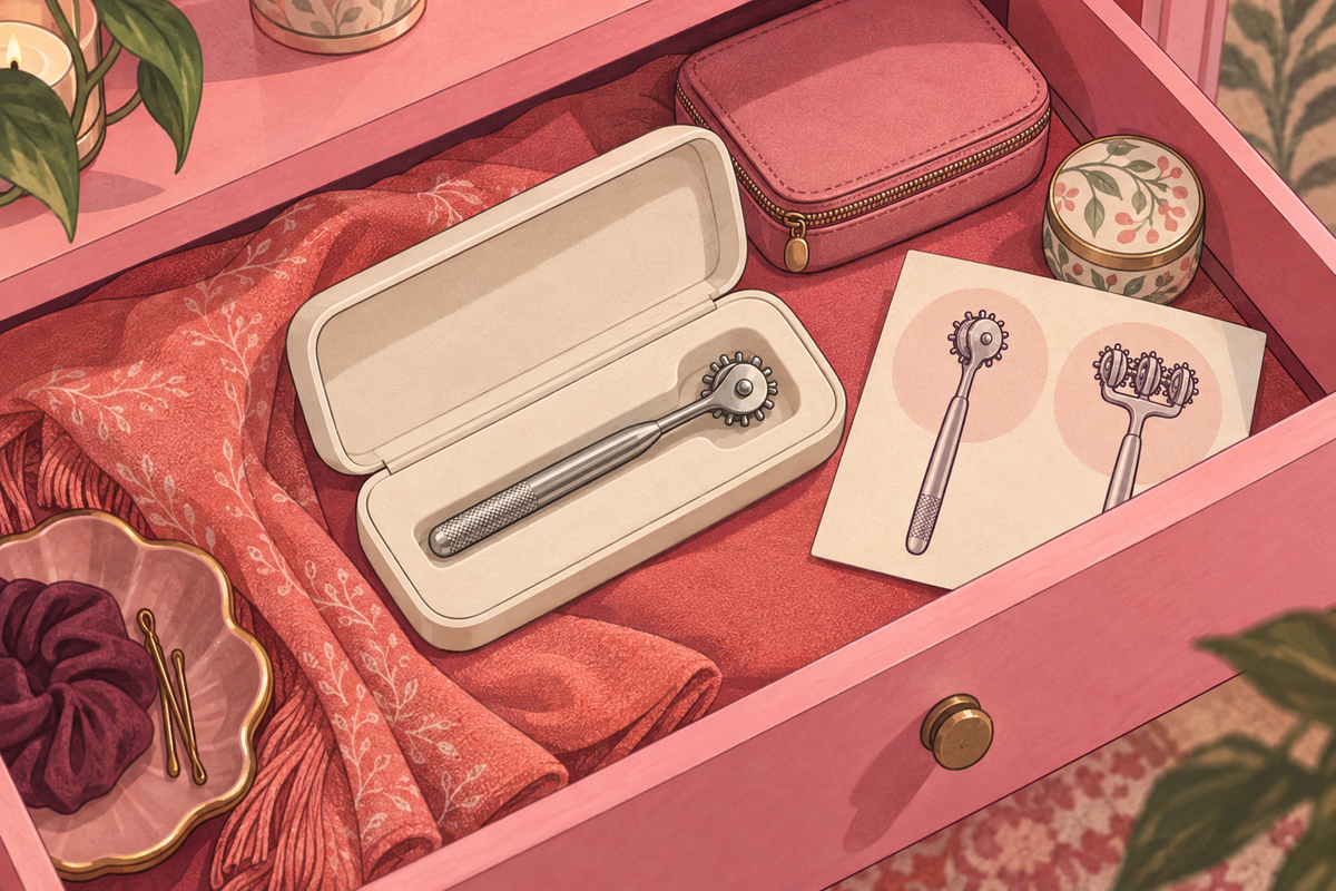 Illustration of a sensation pinwheel in a case beside wheel-design diagrams.