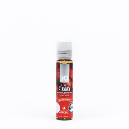 JO H2O Strawberry Kisses Lube - 30 mL - Strawberry Flavoured Water Based Lubricant - 30 ml Bottle