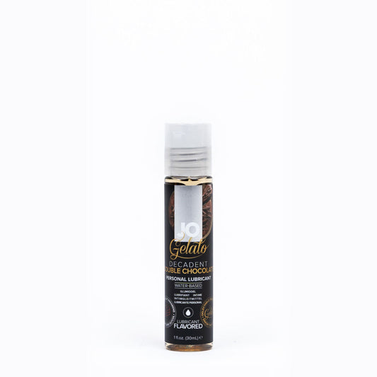 JO Gelato Decadent Double Chocolate Lubricant - 30 mL - Chocolate Flavoured Water Based Lubricant - 30 ml Bottle