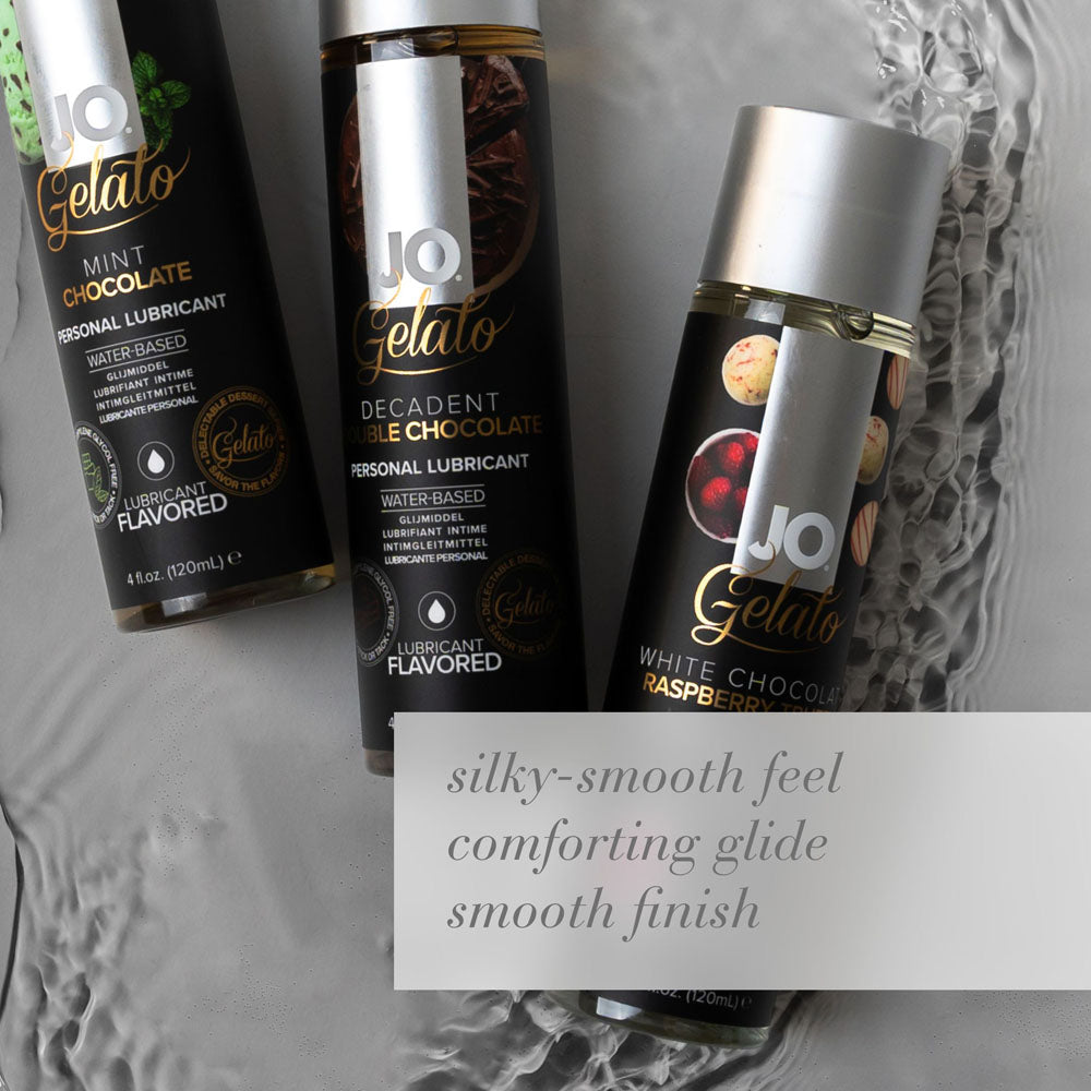 JO Gelato Decadent Double Chocolate Lubricant - 30 mL - Chocolate Flavoured Water Based Lubricant - 30 ml Bottle