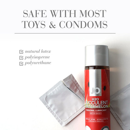 JO H2O Succulent Watermelon Lube - 120 mL - Watermelon Flavoured Water Based Lubricant - 120 ml Bottle