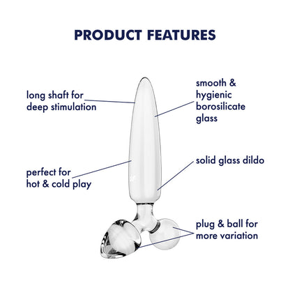 Satisfyer Triple Crystal 1 -  -  Glass 3-in-1 Butt Plug