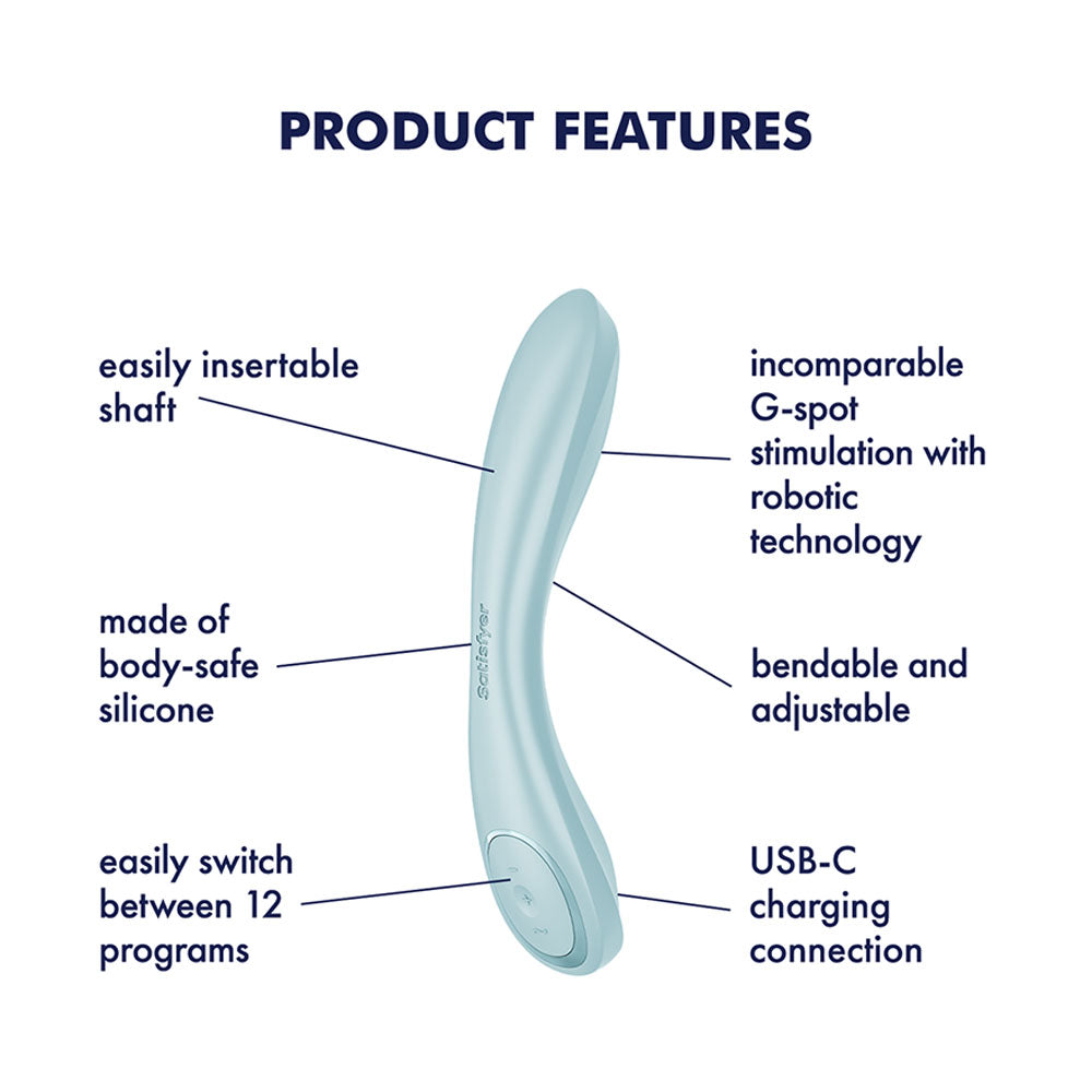 Satisfyer G-Spot Wave 2 - Ice  - Ice  23.6 cm USB Rechargeable Flicking Tip Vibrator