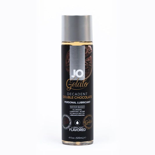 JO Gelato Decadent Double Chocolate Lubricant - 120 mL - Chocolate Flavoured Water Based Lubricant - 120 ml Bottle