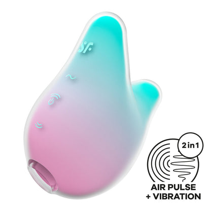 Satisfyer Mermaid Vibes - Mint/Pink - Mint/Pink USB Rechargeable Air Pulse Stimulator