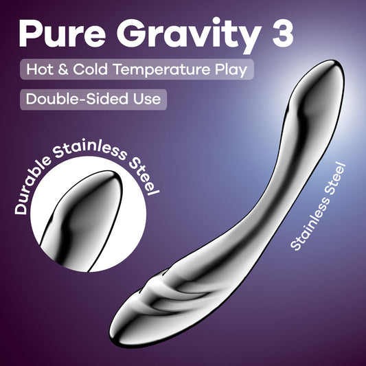 Satisfyer Pure Gravity 3 -  Steel 21 cm Dildo