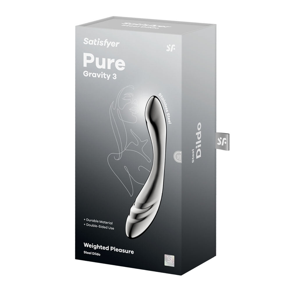 Satisfyer Pure Gravity 3 -  Steel 21 cm Dildo