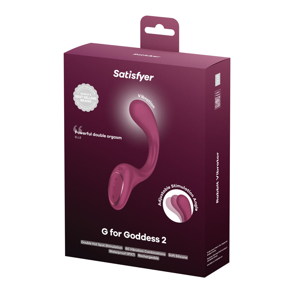 Satisfyer G For Goddess 2 - Wine  - Wine  18.8 cm USB Rechargeable Vibrator with Clit Stim