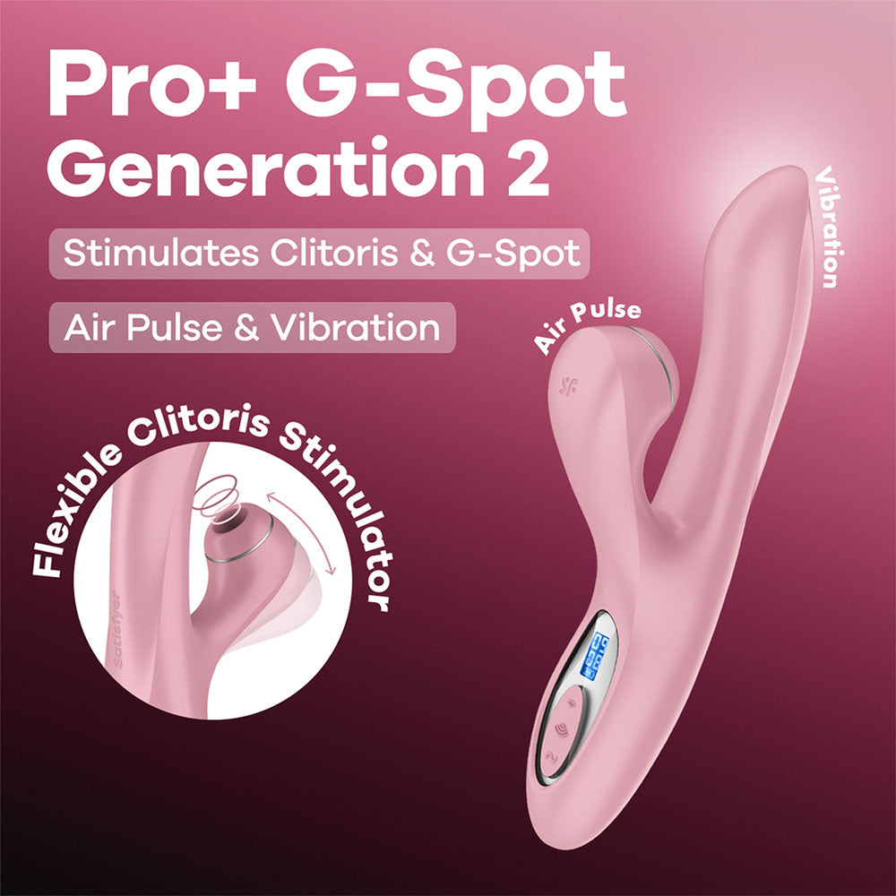 Satisfyer Pro + G-Spot -  - Rose  22 cm USB-C Rechargeable Rabbit Vibrator with Touch-Free Clitoral Stimulator