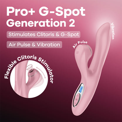 Satisfyer Pro + G-Spot -  - Rose  22 cm USB-C Rechargeable Rabbit Vibrator with Touch-Free Clitoral Stimulator