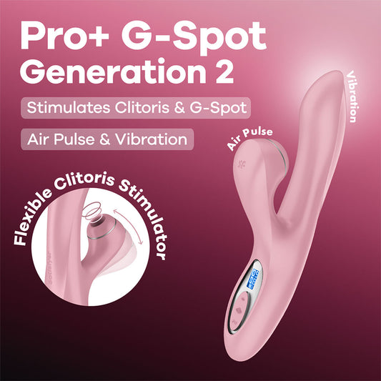 Satisfyer Pro + G-Spot -  - Rose  22 cm USB-C Rechargeable Rabbit Vibrator with Touch-Free Clitoral Stimulator