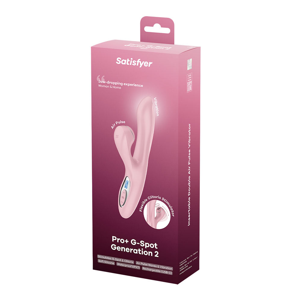 Satisfyer Pro + G-Spot -  - Rose  22 cm USB-C Rechargeable Rabbit Vibrator with Touch-Free Clitoral Stimulator