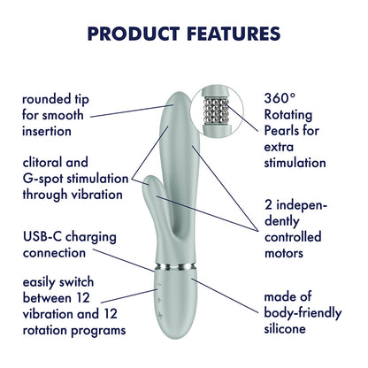 Satisfyer Pearl Bunny 2 -  -  21.5 cm USB-C Rechargeable Rabbit Vibrator