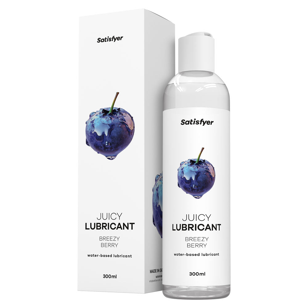 Satisfyer Juicy Lubricant 300 ml Breezy Berry - Blueberry Scented Water Based Lubricant - 300 ml Bottle