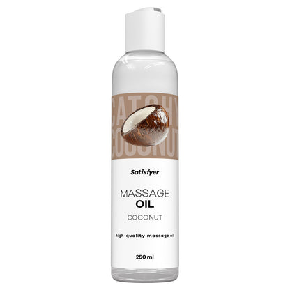 Satisfyer Massage Oil 250 ml Coconut - Coconut Scented Massage Oil - 250 ml Bottle