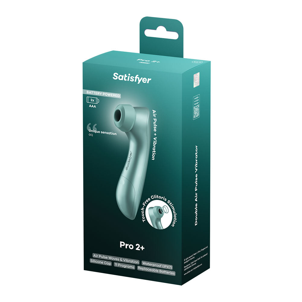 Satisfyer Pro 2+ Battery Series - Mint  Air Pulse Clitoral Stimulator with Vibration