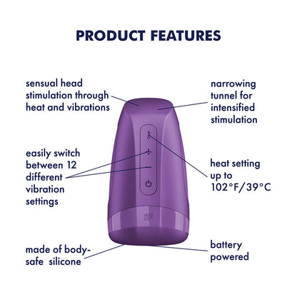 Satisfyer Men Heat Vibration - Battery Series -  Heating and Vibrating Masturbator