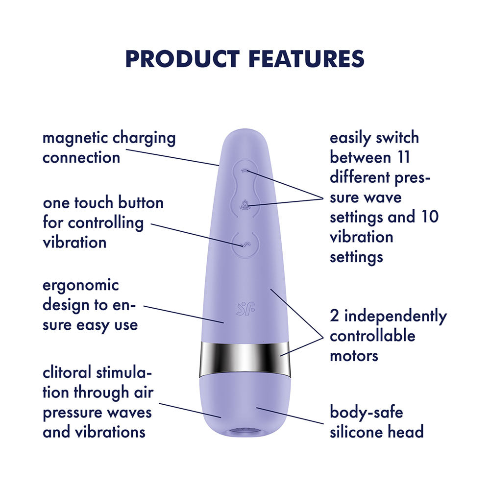 Satisfyer Pro 3+  -  USB-Rechargeable Air Pulse Clitoral Stimulator with Vibration