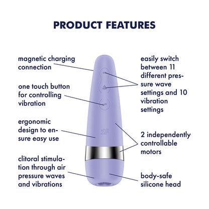 Satisfyer Pro 3+  -  USB-Rechargeable Air Pulse Clitoral Stimulator with Vibration