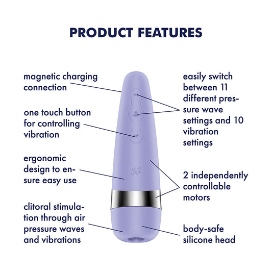 Satisfyer Pro 3+  -  USB-Rechargeable Air Pulse Clitoral Stimulator with Vibration