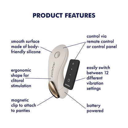 Satisfyer Little Secret - Battery Series - Beige Panty Vibrator with Remote