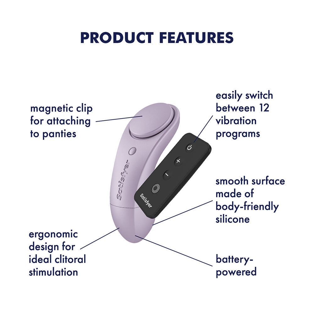 Satisfyer Sexy Secret - Battery Series - Lavender Vibrating Panty Vibrator with Wireless Remote