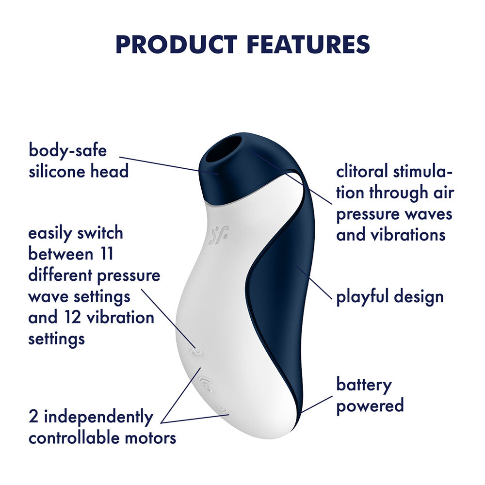 Satisfyer Orca - Battery Series - Navy  Air Pulse Clitoral Stimulator