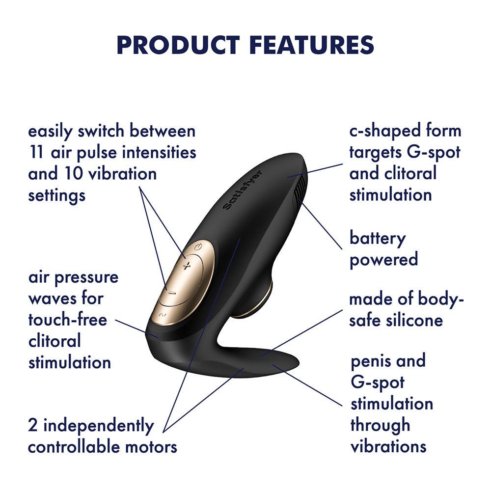 Satisfyer Pro 4 Couples - Battery Series -  U-Shaped Couples Vibe with Air Pulsation