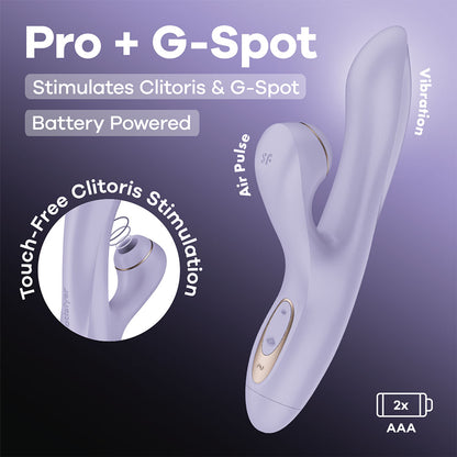 Satisfyer Pro + G-Spot - Battery Series - Lavender Vibrator with Air Pulse Clitoral Stimulator