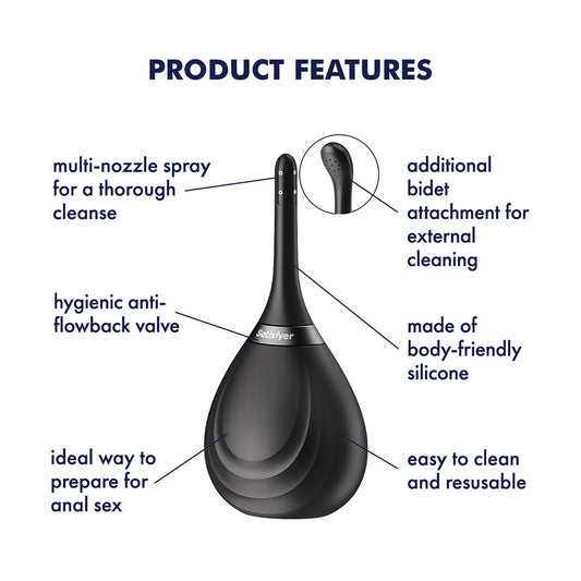 Satisfyer Clean & Play 2-in-1 -  Unisex Douche with 2 Nozzles