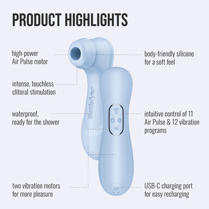 Satisfyer Pro 2 Generation 4 - Serene  -  Touch-Free USB-C Rechargeable Clitoral Stimulator with App Control