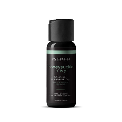 Wicked Sensual Massage Oil - Honeysuckle + Ivy - Honeysuckle and Ivy Scented Massage Oil - 120 ml Tube