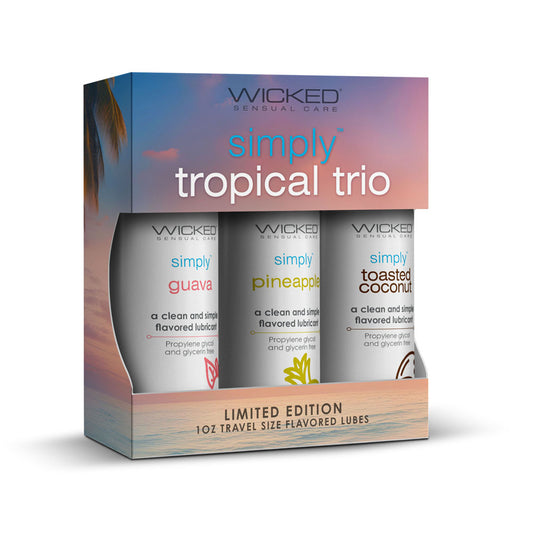 Wicked Simply Tropical Trio - Flavoured Water Based Lubricants - Set of 3 x 30 ml Bottles