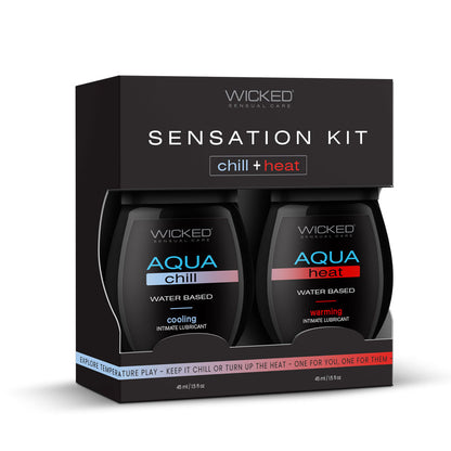 Wicked Sensation Kit - Warming & Cooling Water Based Lubricants - 2 Pack of 120 ml Bottles