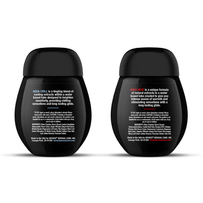 Wicked Sensation Kit - Warming & Cooling Water Based Lubricants - 2 Pack of 120 ml Bottles