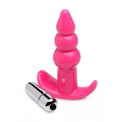 Frisky Ribbed Vibrating Butt Plug -  10.9 cm Vibrating Butt Plug
