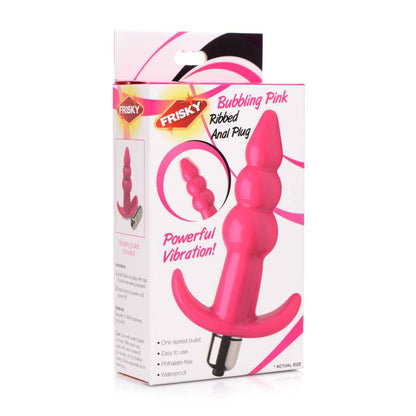 Frisky Ribbed Vibrating Butt Plug -  10.9 cm Vibrating Butt Plug