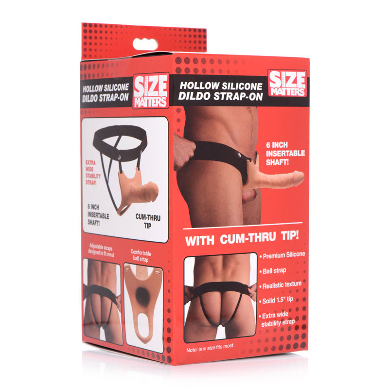 Size Matters Silicone Dildo Strap-On -  15.2 cm Hollow Strap-On