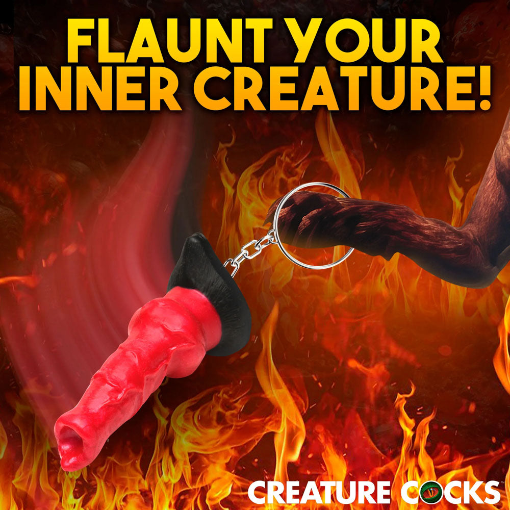 Creature Cocks Hell-Hound Keychain - Novelty Fantasy Dildo Keyring