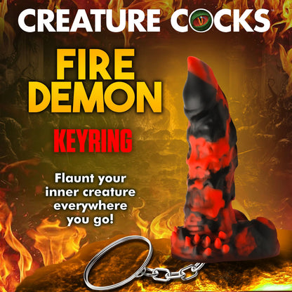 Creature Cocks Fire Demon Keychain - Novelty Fantasy Dildo Keyring