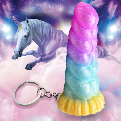 Creature Cocks Mystique Unicorn Keychain - Novelty Fantasy Dildo Keyring