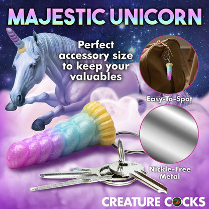 Creature Cocks Mystique Unicorn Keychain - Novelty Fantasy Dildo Keyring