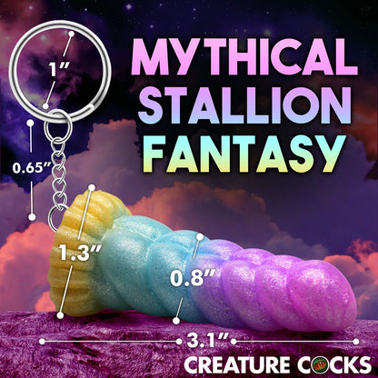 Creature Cocks Mystique Unicorn Keychain - Novelty Fantasy Dildo Keyring