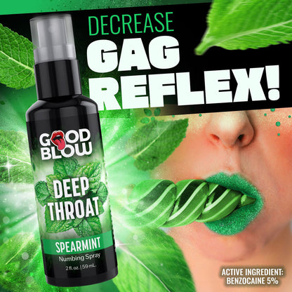 Good Blow Deep Throat Spray - Spearmint - Spearmint Flavoured Numbing Spray - 59 ml Spray