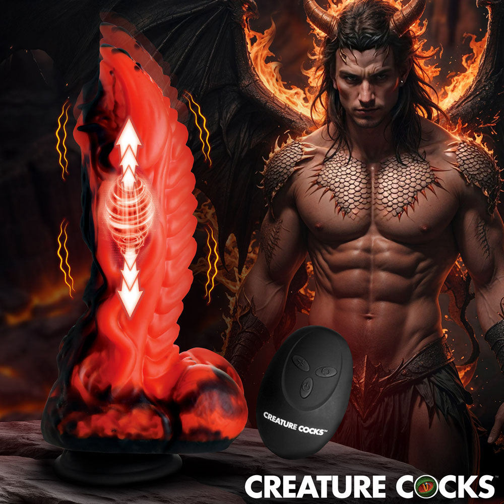 Creature Cocks Dragon Thrust -  24.1 cm USB Rechargeable Thrusting & Vibrating Fantasy Dildo with Remote