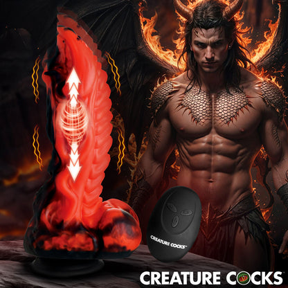 Creature Cocks Dragon Thrust -  24.1 cm USB Rechargeable Thrusting & Vibrating Fantasy Dildo with Remote