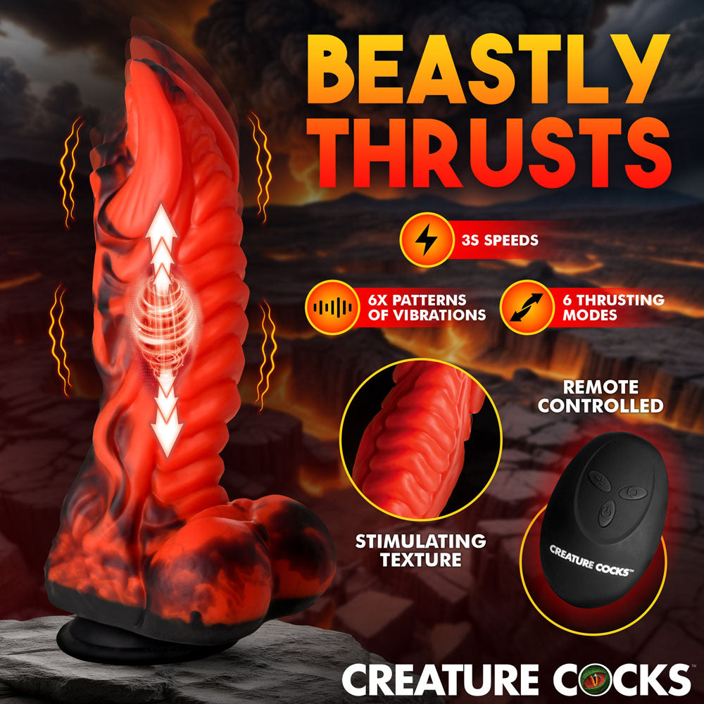 Creature Cocks Dragon Thrust -  24.1 cm USB Rechargeable Thrusting & Vibrating Fantasy Dildo with Remote