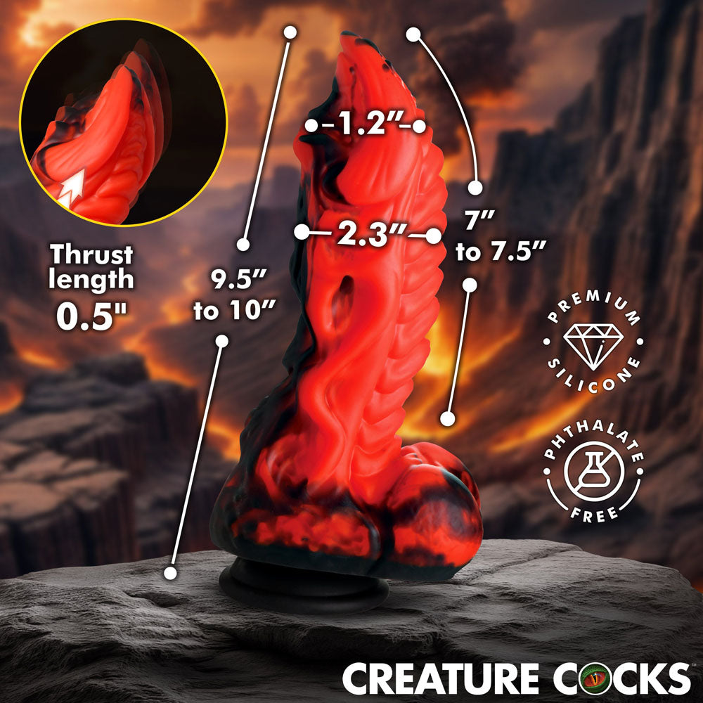 Creature Cocks Dragon Thrust -  24.1 cm USB Rechargeable Thrusting & Vibrating Fantasy Dildo with Remote