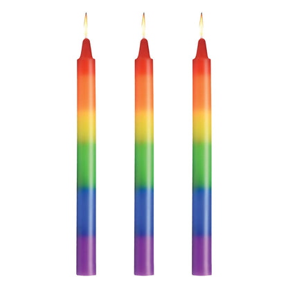 Master Series Pride Candles - Rainbow Drip Candles - Set of 3
