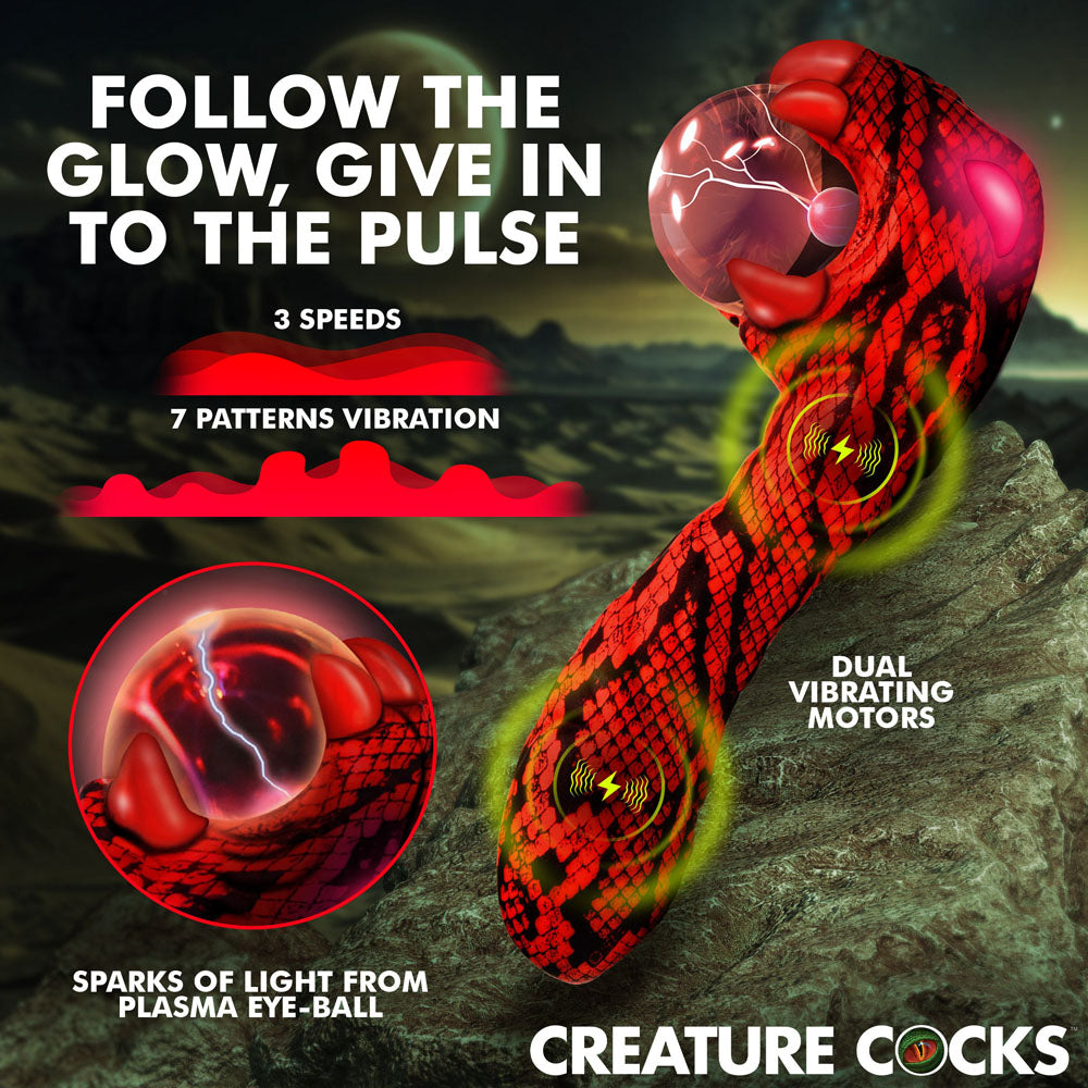 Creature Cocks Cobra -  18.5 cm USB Rechargeable Fantasy Vibrator with Plasma Ball